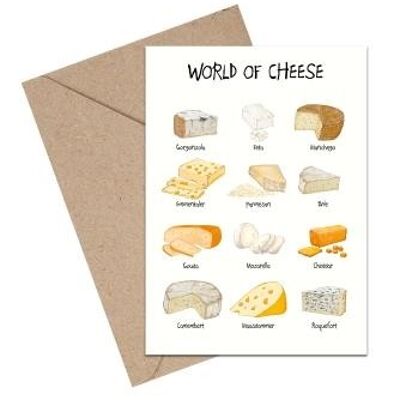 Carta A6 del mondo del formaggio
