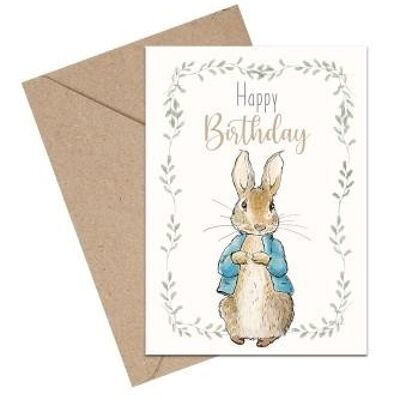 Peter Hase Happy Birthday A6-Karte