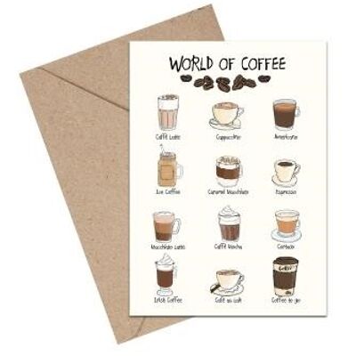 Carte A6 du monde du café