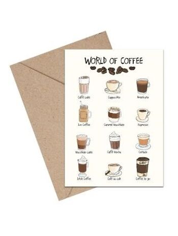 Carte A6 du monde du café