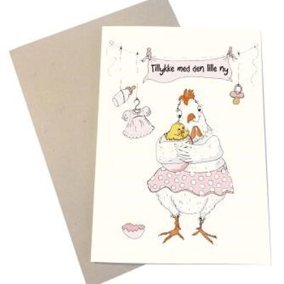 Congratulations on the little new - Girl A6 card