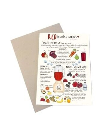 Carte Smoothie rouge A6 2