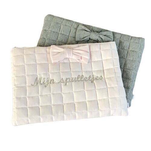Rectangular pouch with bow 30x22