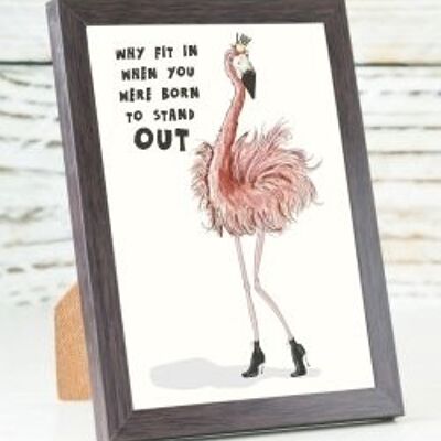 Flamingo Born to stand out A6 card
