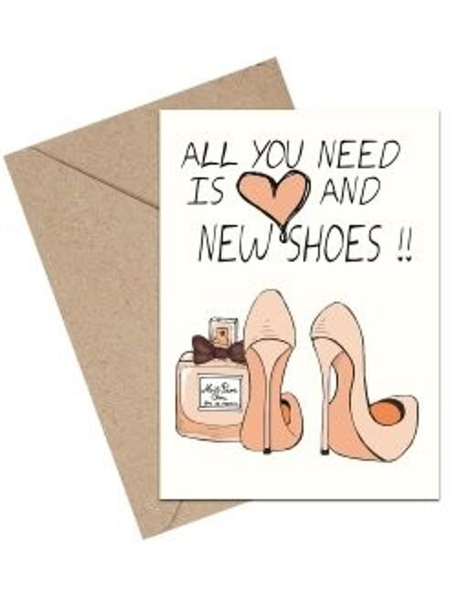 All You Need Is Love and New Shoes A6 card