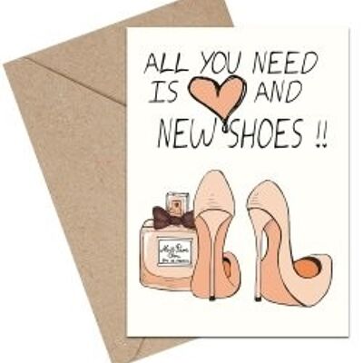 Tarjeta All You Need Is Love and New Shoes A6