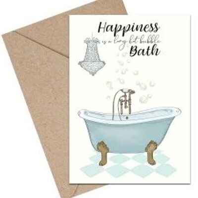Happiness is a hot Bath A6 card