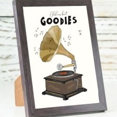 Vintage gramophone A6 card