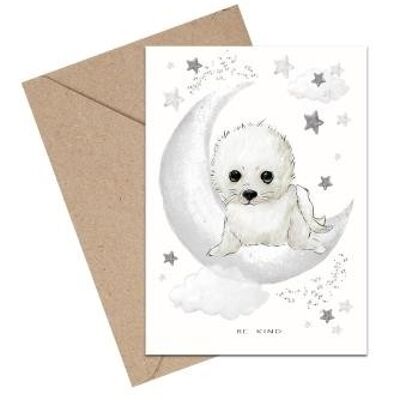 Baby Be kind seal A6 card