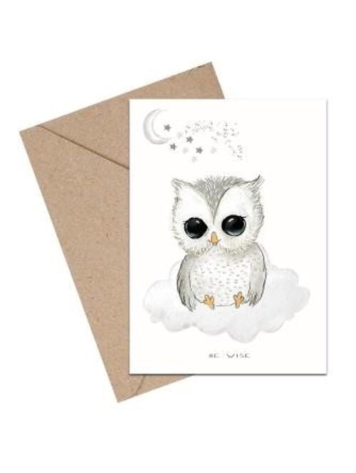 Baby Be wise owl A6 card