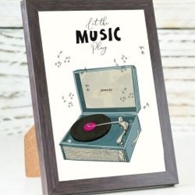 Carte rétro Gramophone A6