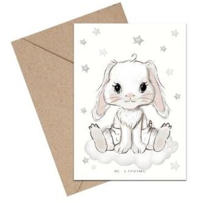Tarjeta A6 Baby Be Loving Rabbit