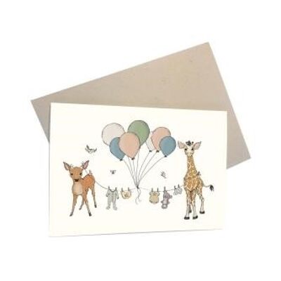 Animal Clothesline A6 card