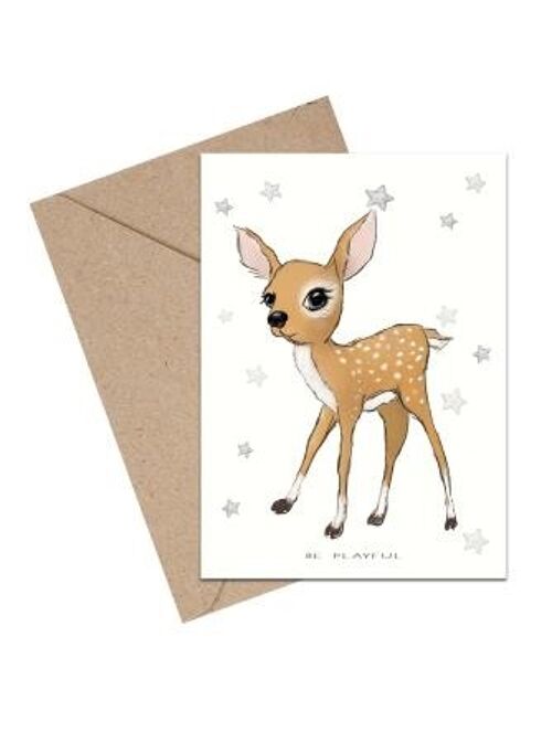 Baby Be playful Bambi A6 card