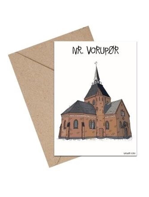 Vorupør church A6 card