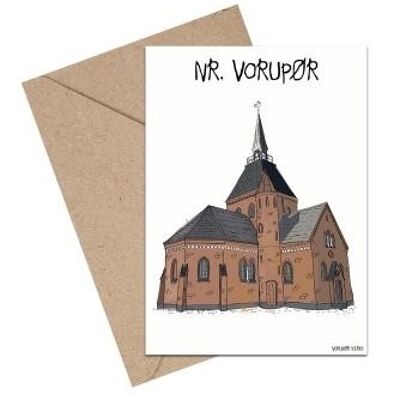 Tarjeta A6 de la iglesia de Vorupør