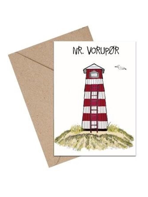 Vorupør lighthouse A6 card