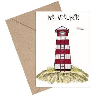 Vorupør lighthouse A6 card