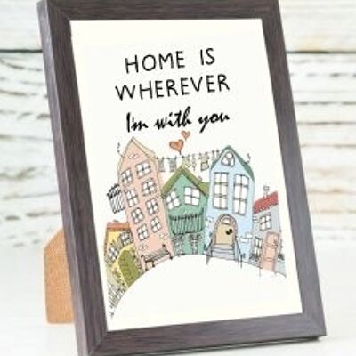 El hogar es donde sea que esté contigo / Casas tarjeta A6