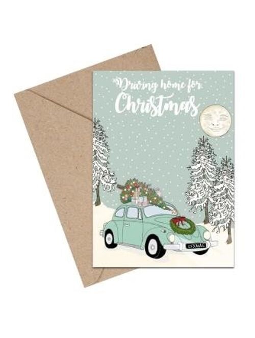 Driving home for Christmas A6 card