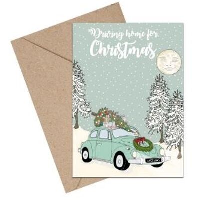 Driving home for Christmas A6 card