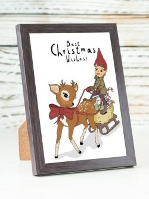Little Deer and Tiny Elf A6 card