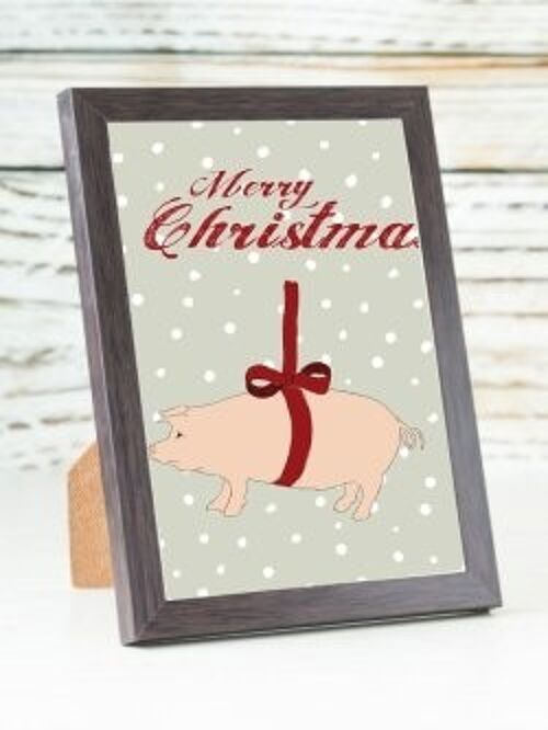 Christmas Marzipan Pig A6 card
