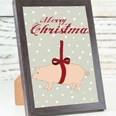 Carte A6 Cochon Massepain de Noël