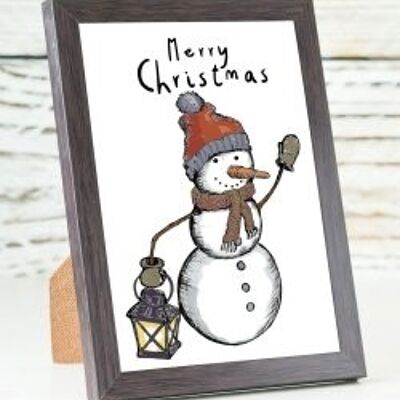 Christmas Snowman A6 card