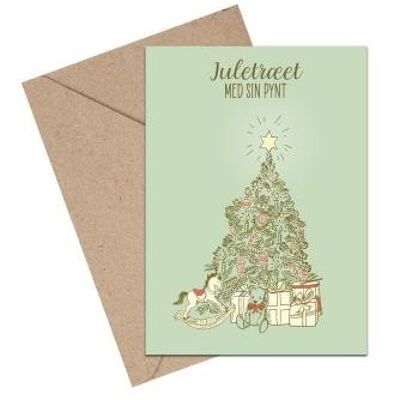 Le sapin de Noël avec ses décorations - carte DK A6