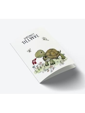 Carte de félicitations tortue A7 retardée