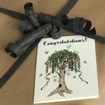 Congratulazioni albero carta A7