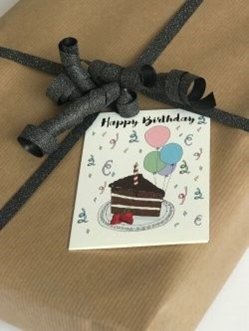 Happy birthday cake A7 card