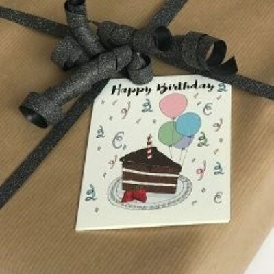 Happy birthday cake A7 card