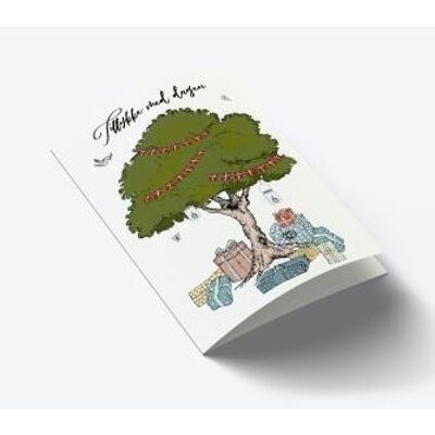 Congratulations on the day (tree and gifts) A7 card