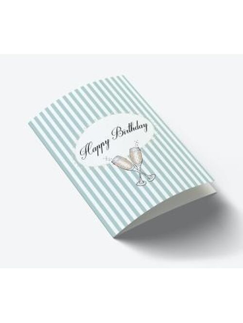 Happy Birthday (Striped) A7 card