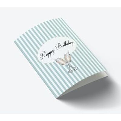 Happy Birthday (Striped) A7 card