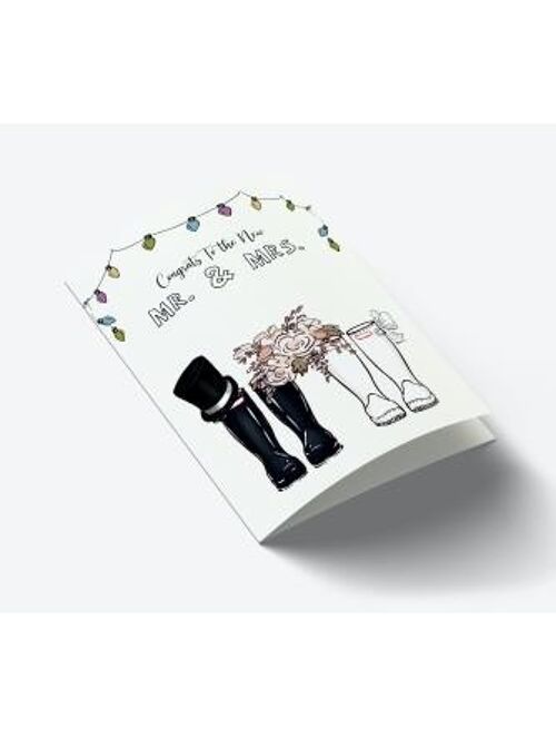 Mr. & Mrs. Rubber boots A7 card