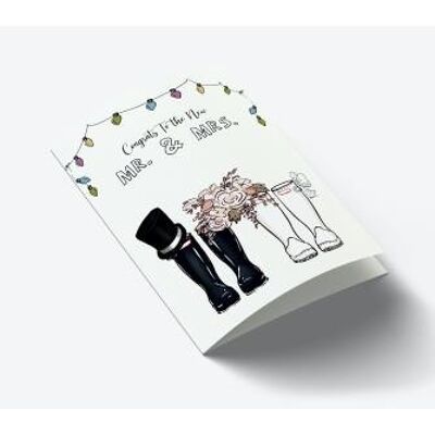 Mr. & Mrs. Rubber boots A7 card