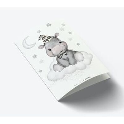 Baby Be storng Hippopotamus A7 card