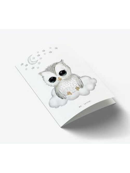 Baby Be wise owl A7 card
