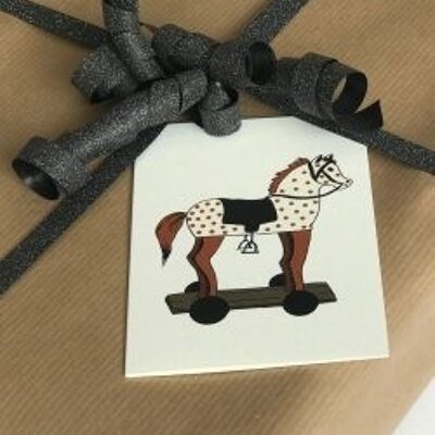Antiguo caballo de juguete A7 tarjeta