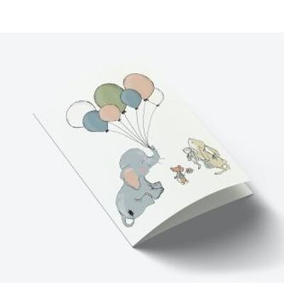 Elephant balloon A7 card