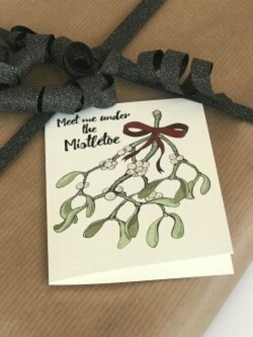 Meet me under the mistletoe A7 card