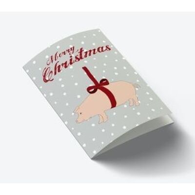 Christmas Marzipan Pig A7 card