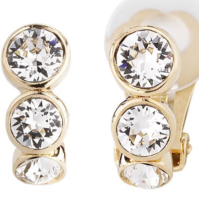 Traveller Clip earrings gold plated Crystals - 155804