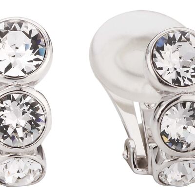 Traveller clip earring - rhodium plated - Crystals - 155805
