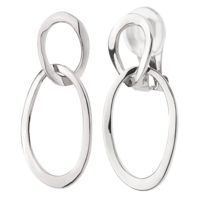 Traveller Drop Clip Earrings Platinum plated - 157231