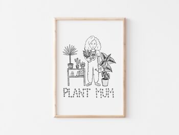 Impression maman plante noir et blanc A4