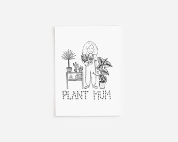 Carte de voeux maman plante noir et blanc A5